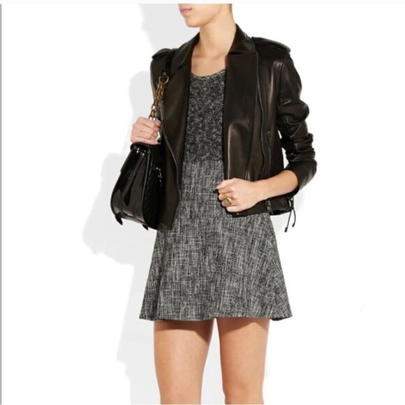 Theory Cozma Aglow Tweed Fit Flare Contrast Sleeveless Dress Size 12 - Picture 1 of 8